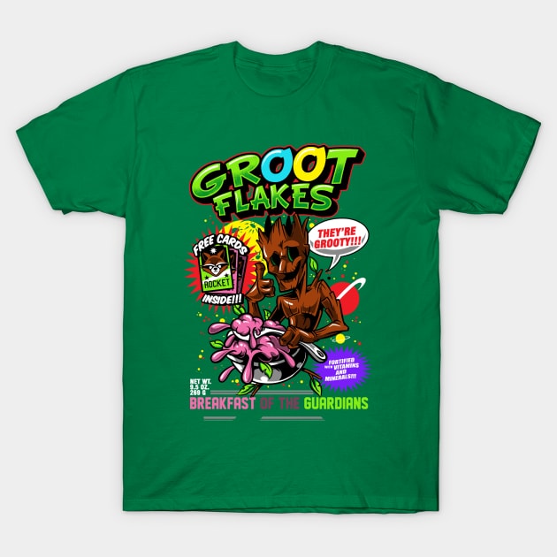 Groot Flakes T-Shirt by Dark Planet Tees